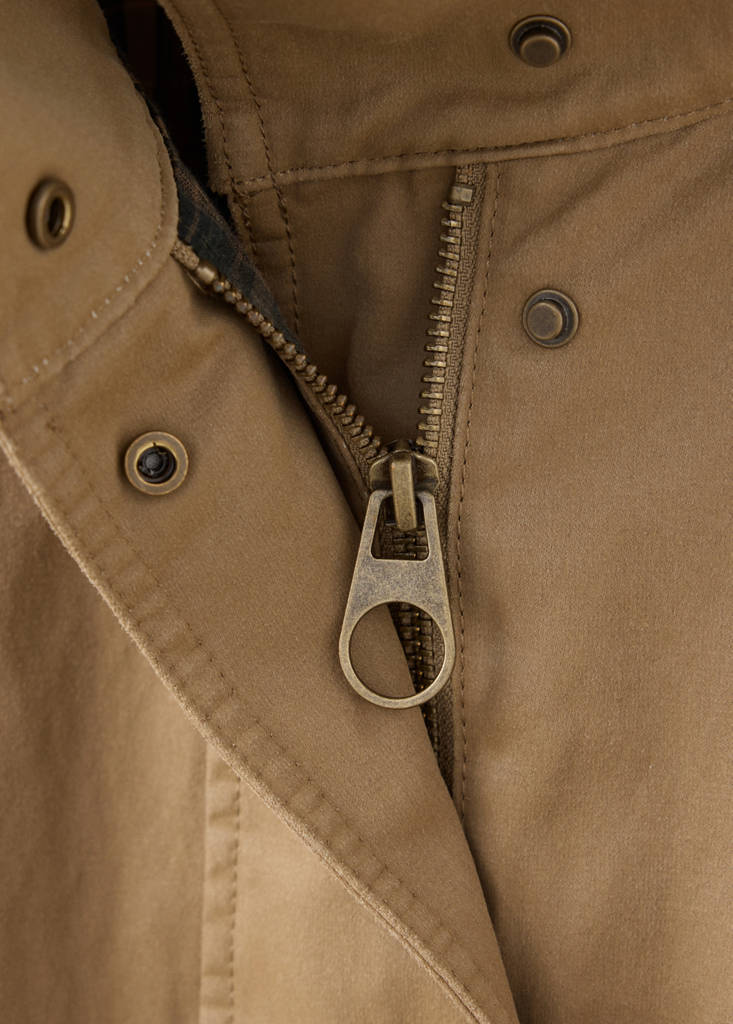Funnel-neck jacket with pockets — Beige