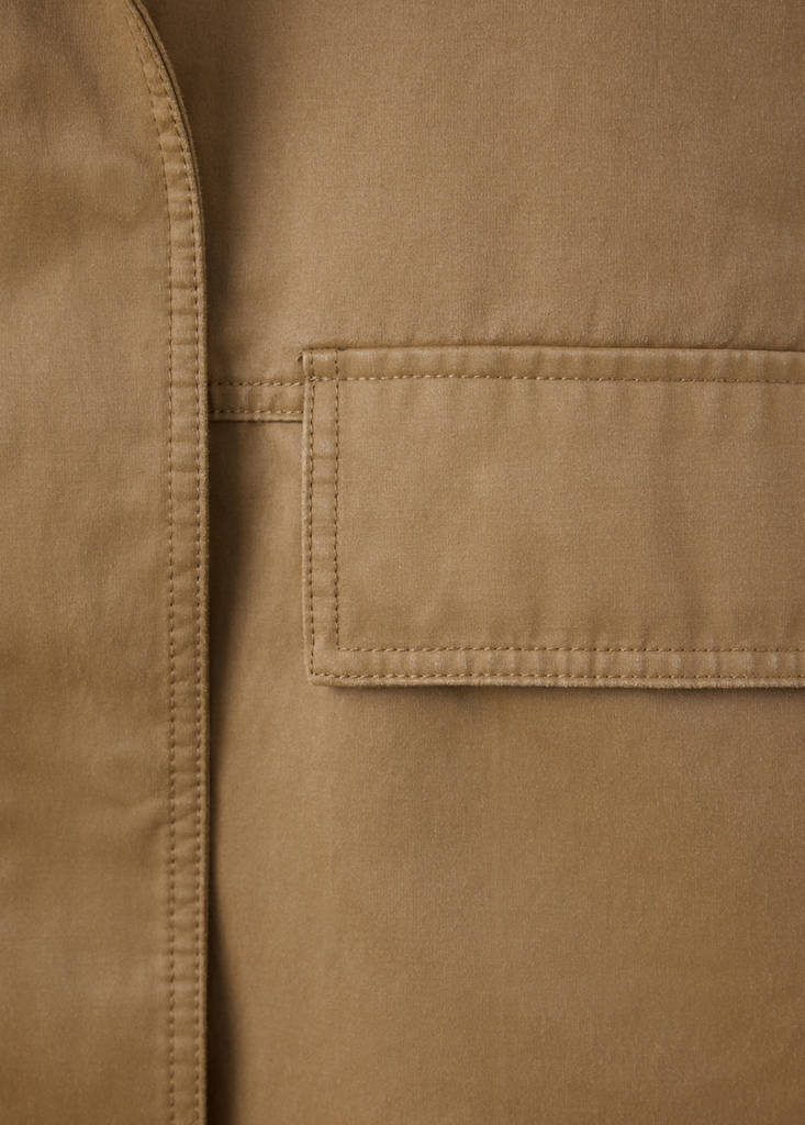 Funnel-neck jacket with pockets — Beige