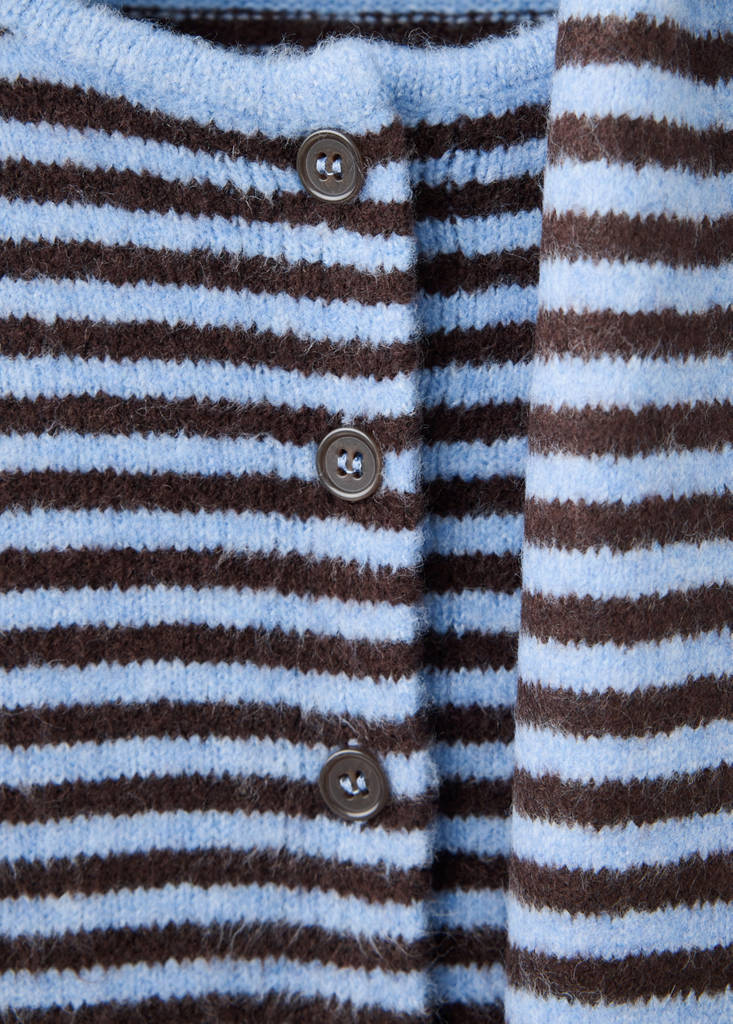 Striped cardigan scarf — Sky Blue