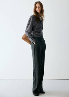 Buttoned knit sweater — Grey 2