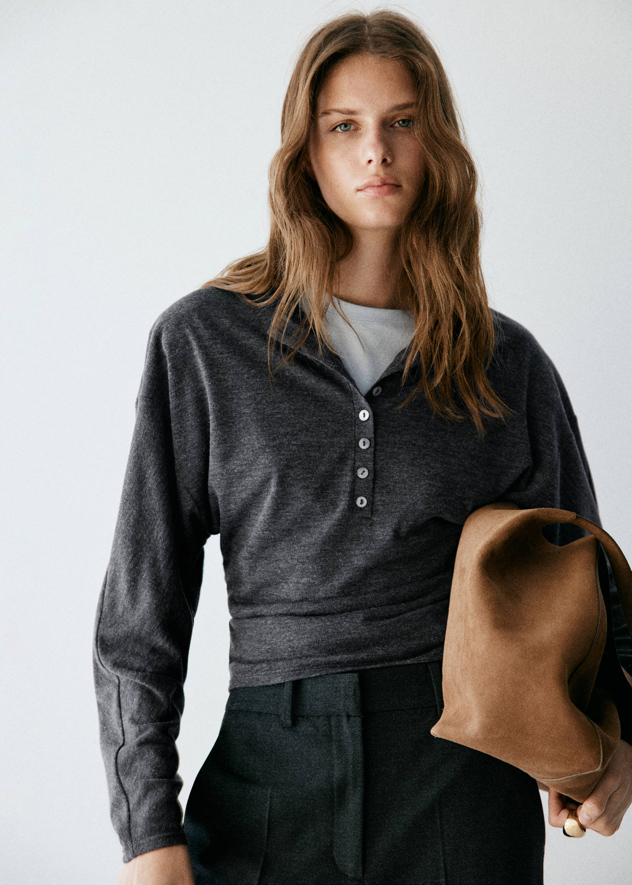 Buttoned knit sweater - Medium plane