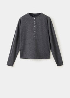 Buttoned knit sweater — Grey 5
