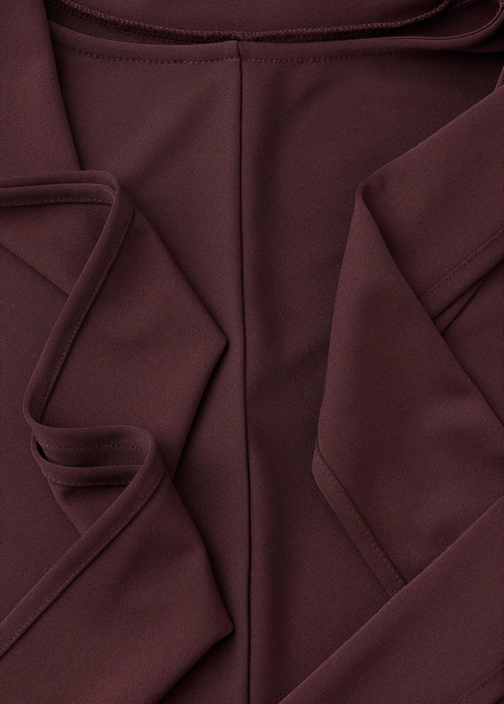 Ruched side knitted dress — Burgundy