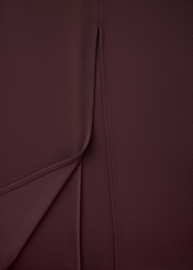 Ruched side knitted dress — Burgundy