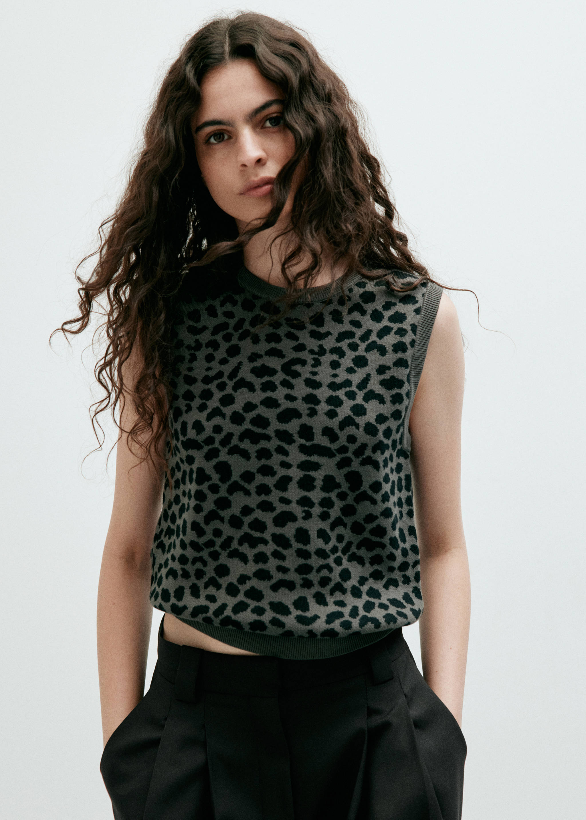 Printed knit top - Medium plane