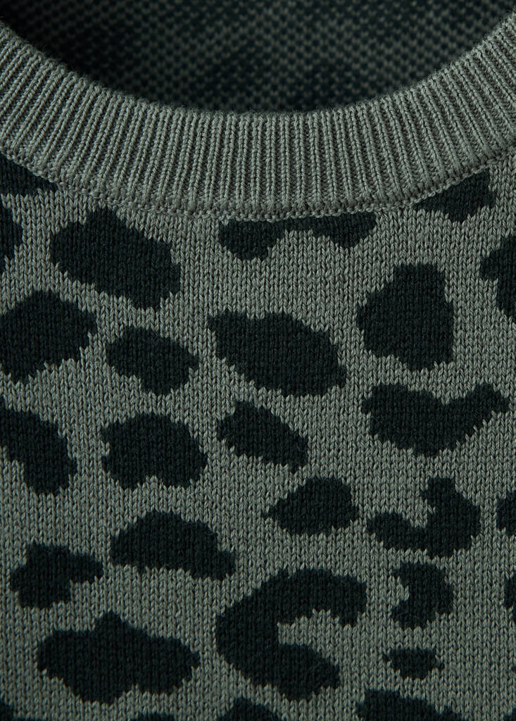 Printed knit top — Charcoal