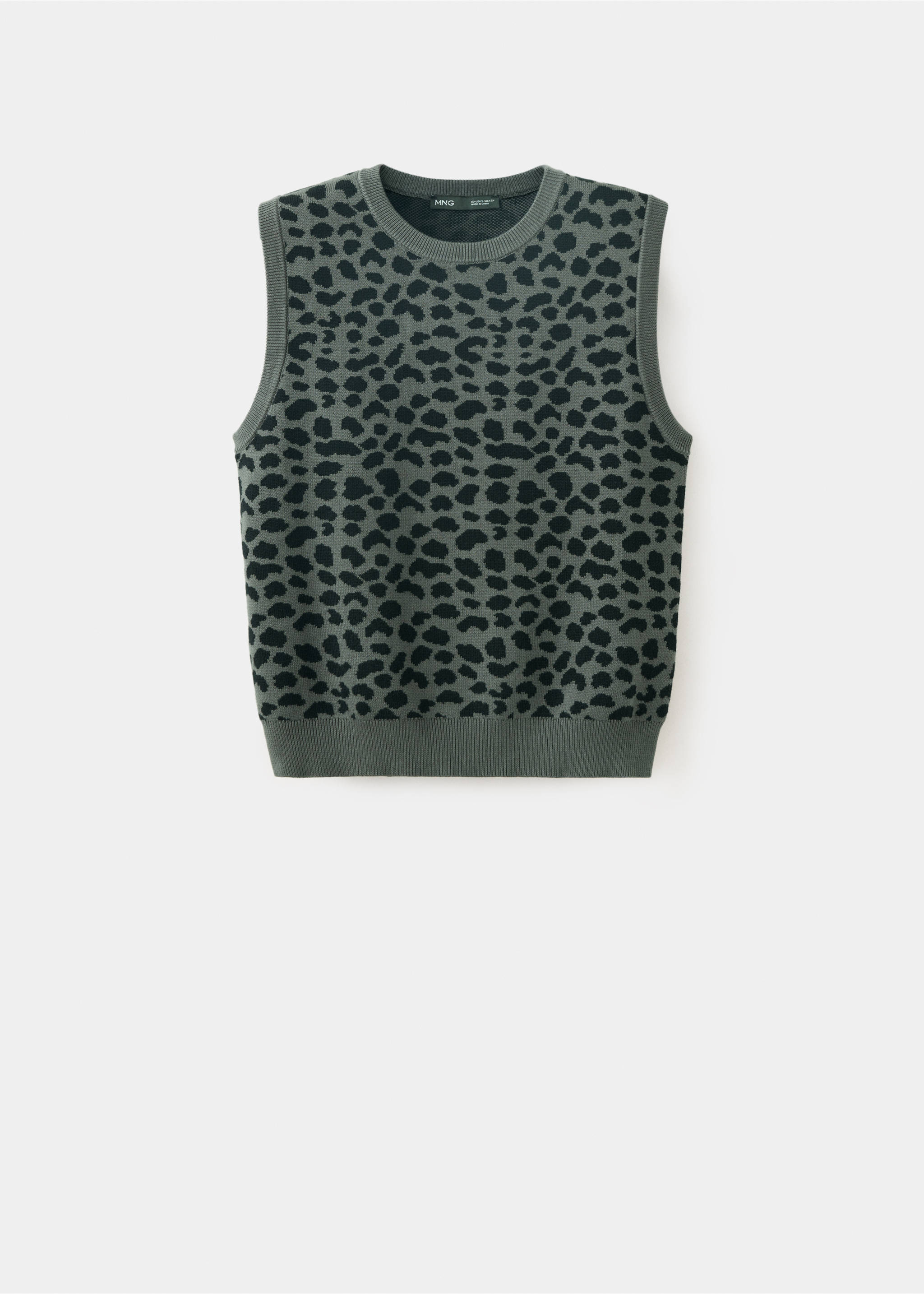 Printed knit top - Article without model, Charcoal. Ref: 37055853-00.
