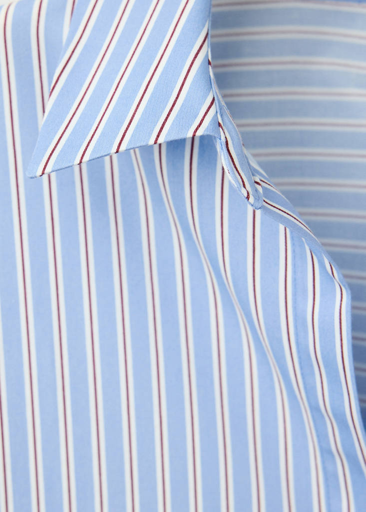 Striped straight shirt — Brown