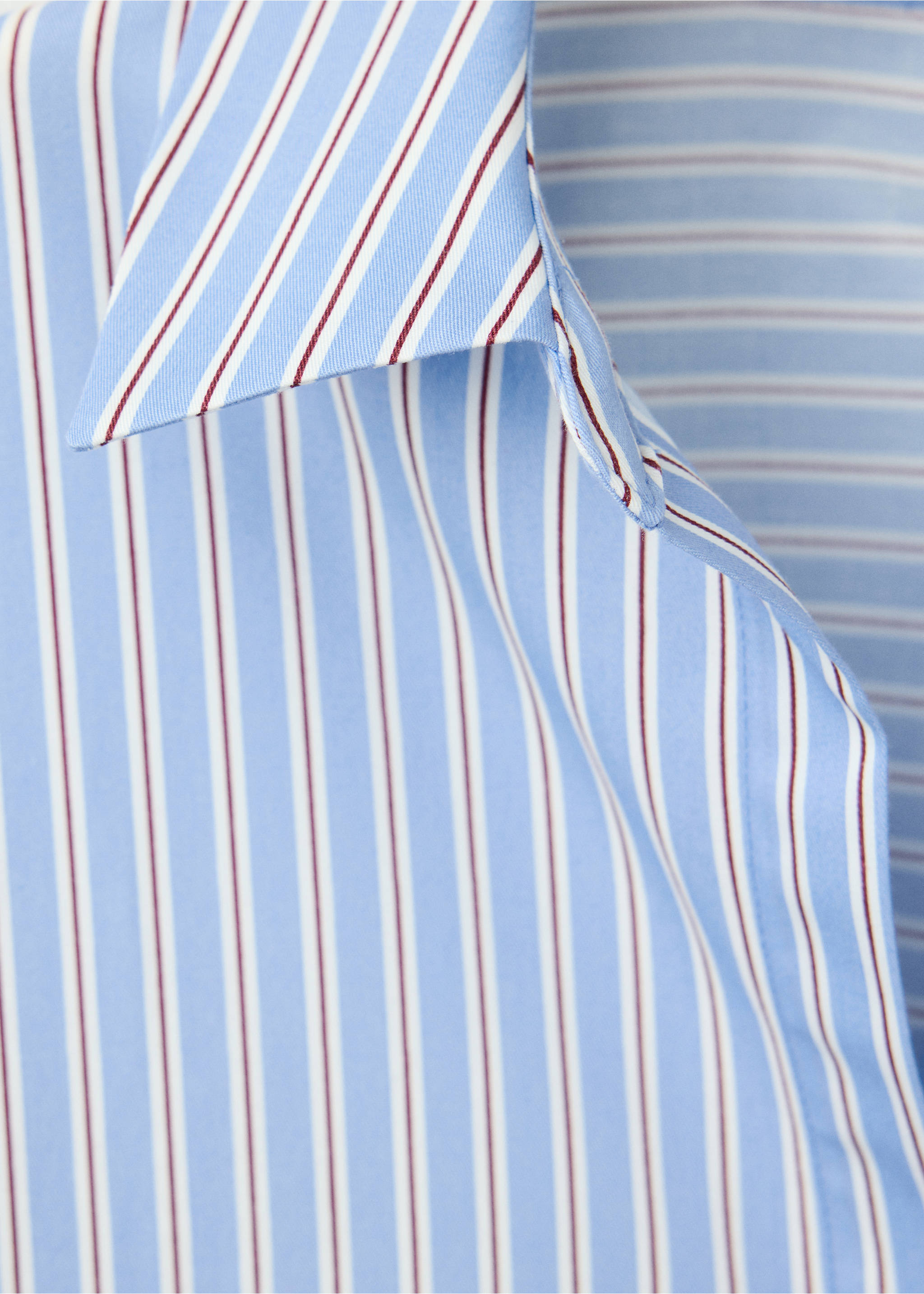 Striped straight shirt - Details of the article 8, Brown. Ref: 37055854-00.