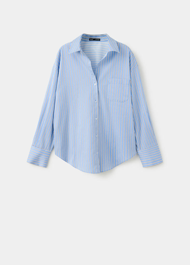 Striped straight shirt — Brown