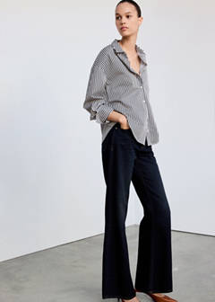 Striped straight shirt — Navy 2