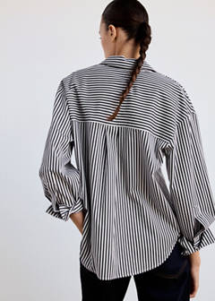 Striped straight shirt — Navy 3