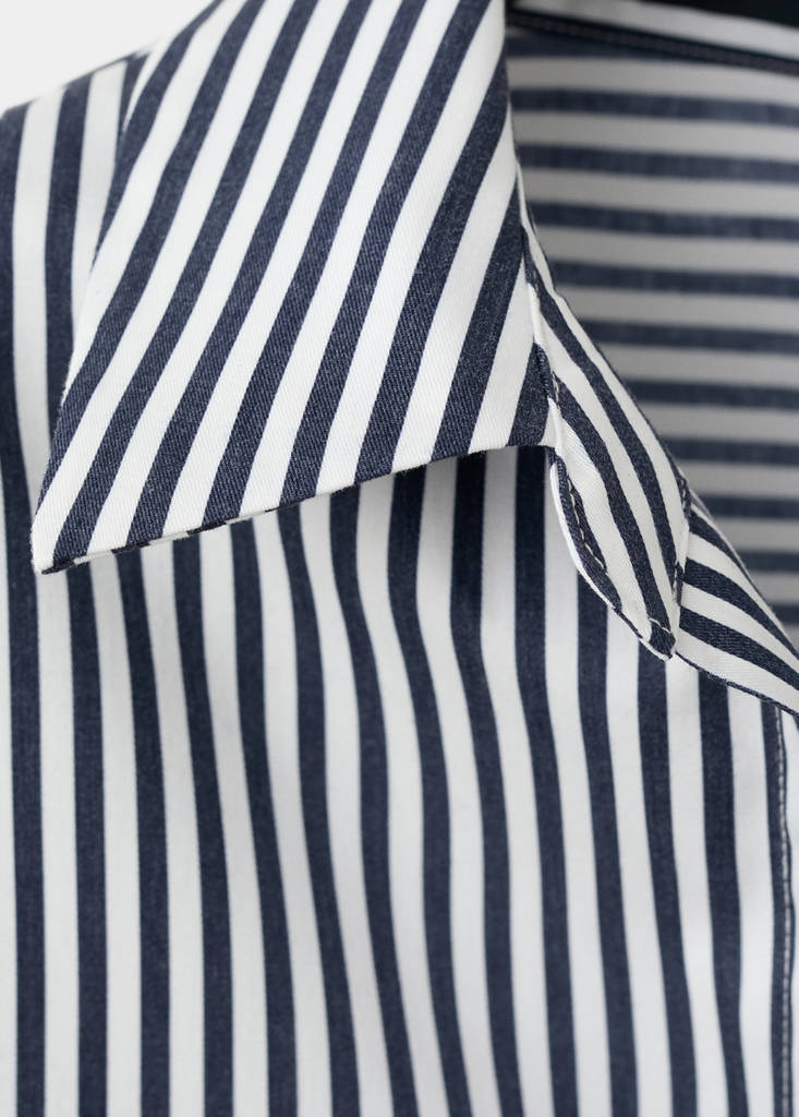 Striped straight shirt — Navy