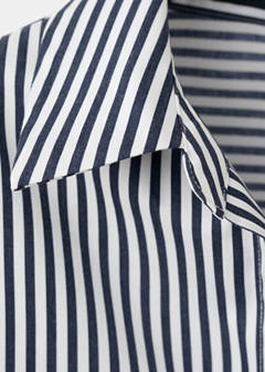 Striped straight shirt — Navy 8