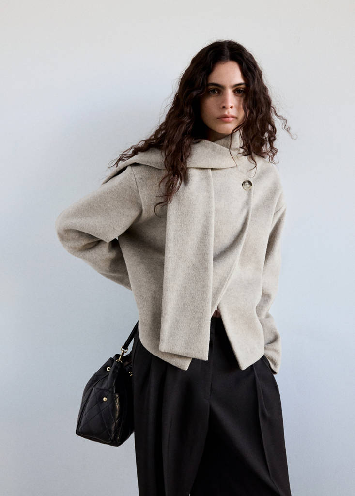 Scarf-Collar Cloth Jacket