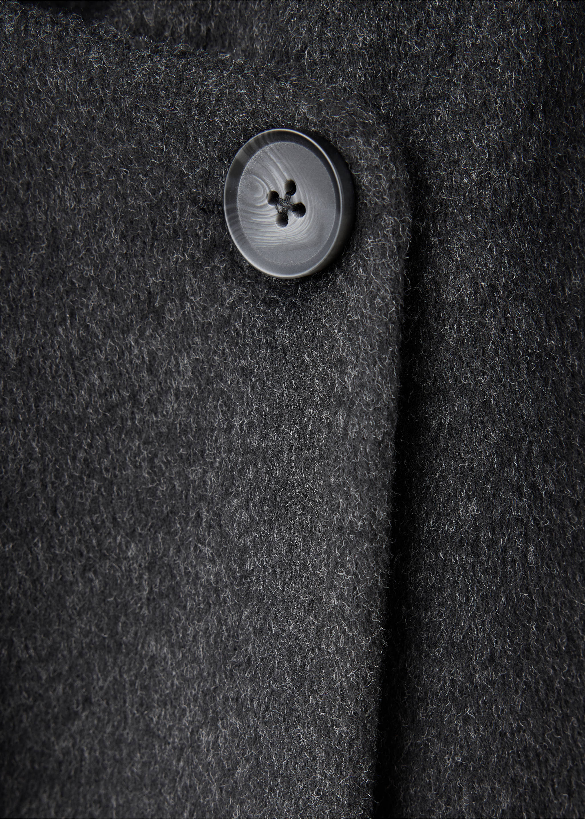 Scarf-collar cloth jacket - Details of the article 8, Dark Heather Grey. Ref: 37055855-00.