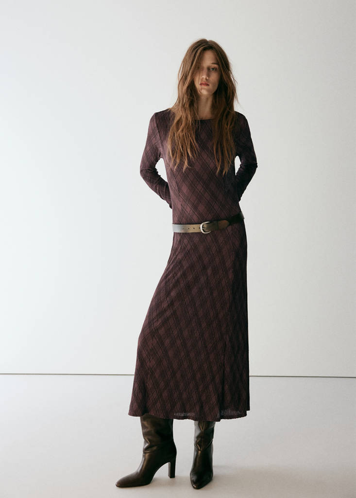 Mango Robe Pomel In Marron