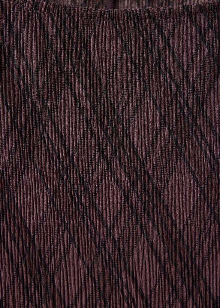 Long-sleeved checked dress — Brown
