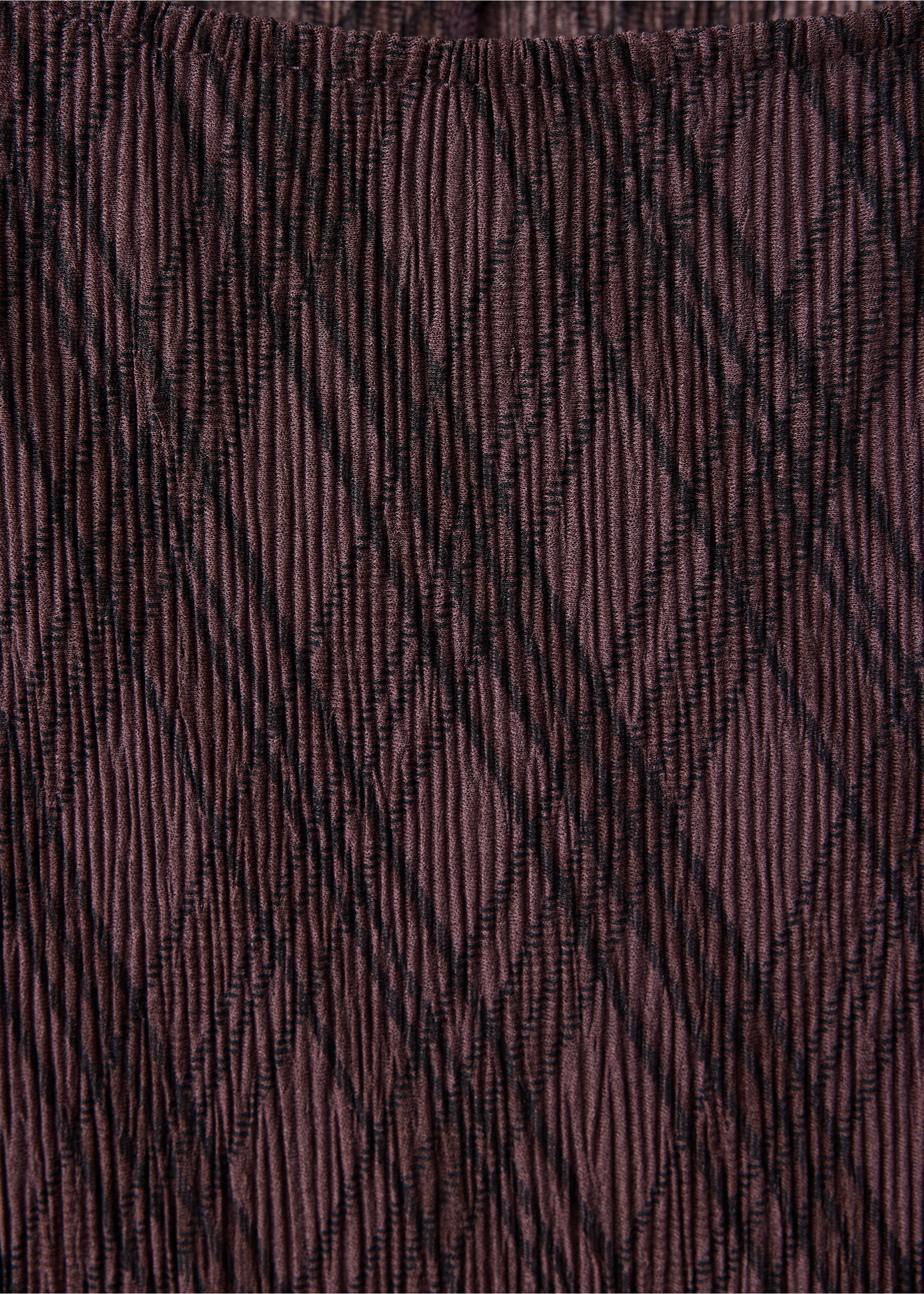 Long-sleeve plaid dress - Details of the article 8, Brown. Ref: 37055856-00.
