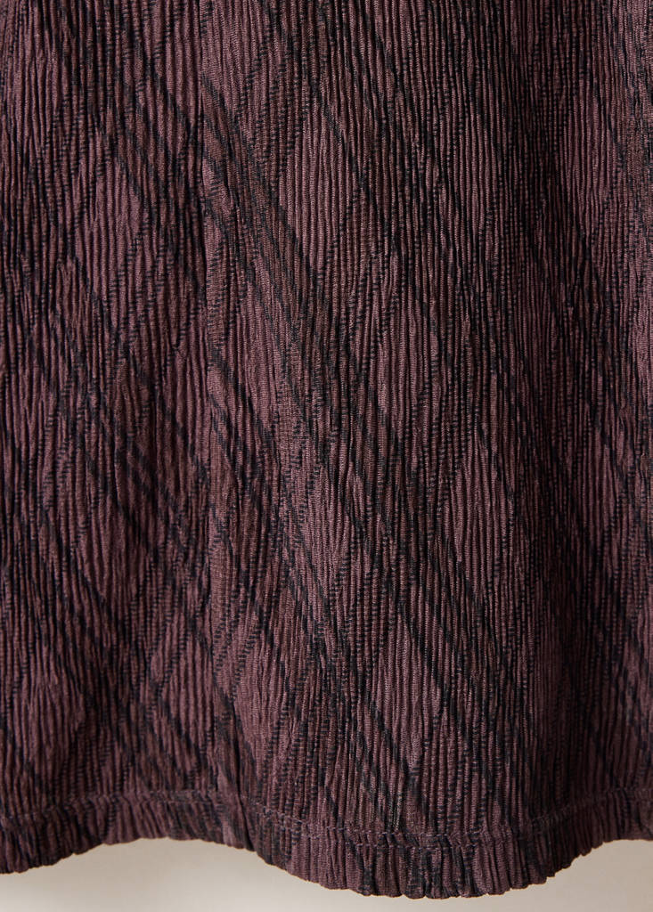Long-sleeved checked dress — Brown