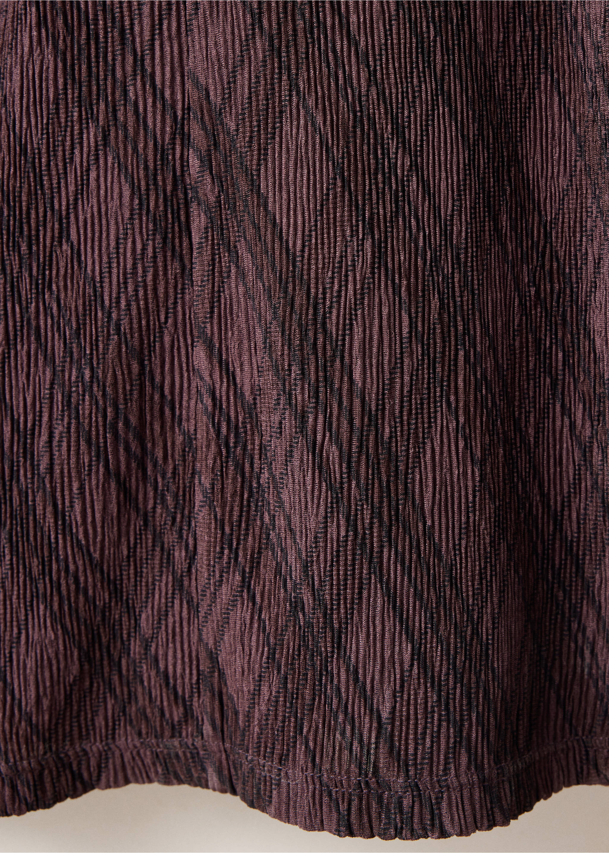Long-sleeve plaid dress - Details of the article 0, Brown. Ref: 37055856-00.