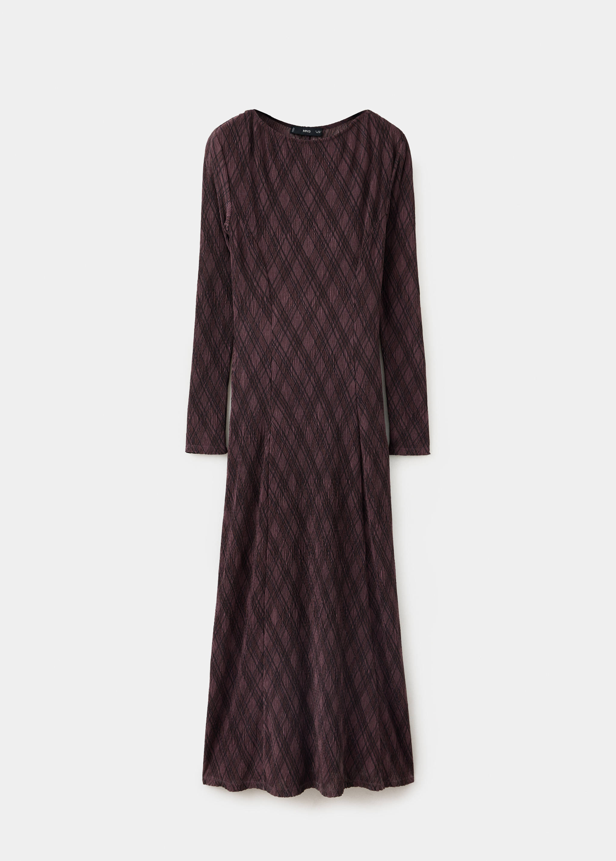 Long-sleeve plaid dress - Article without model