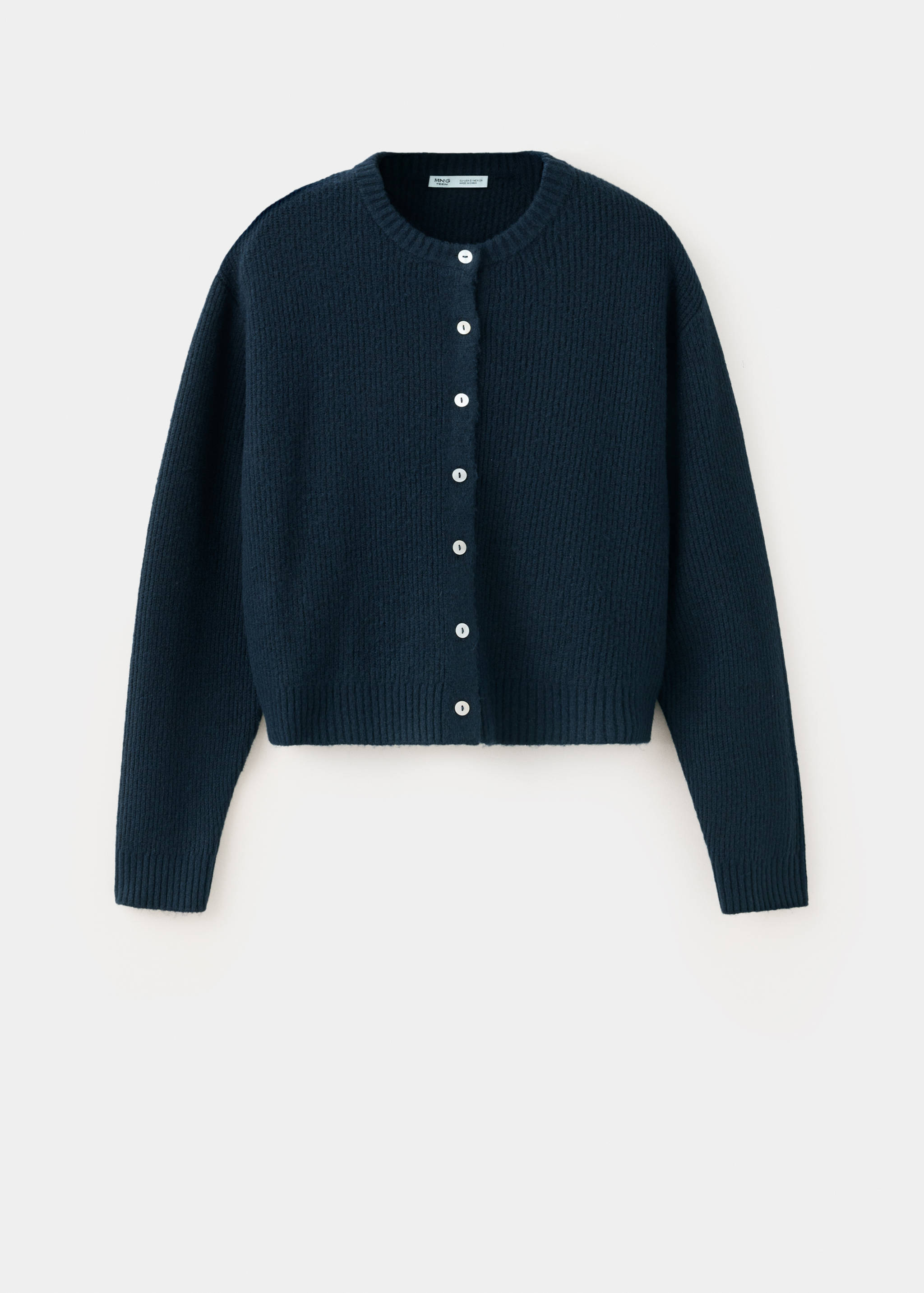 Ribbed buttoned cardigan - Article without model