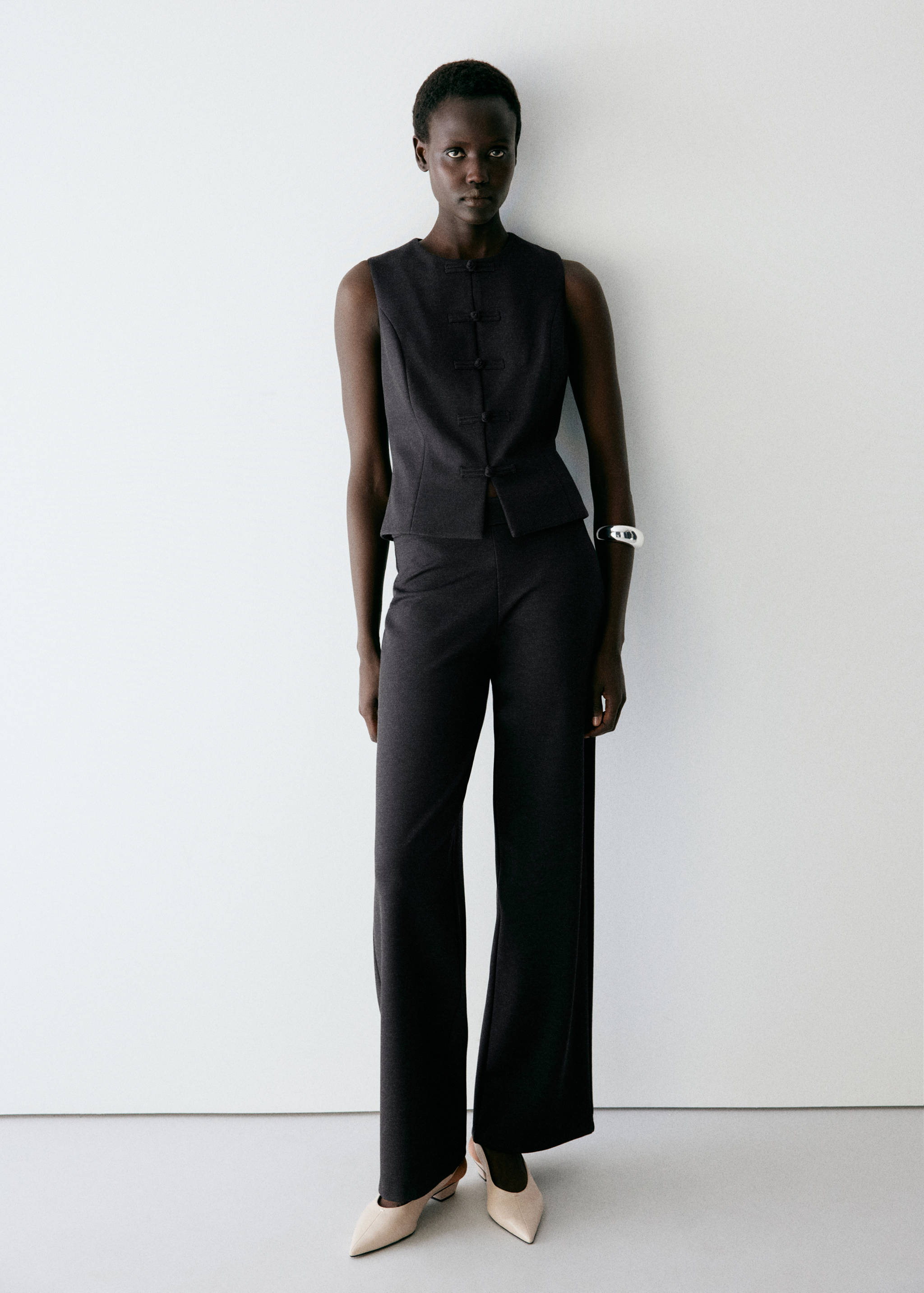 Waistcoat with frogging detail and seam detailing - General plane