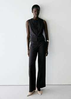 Waistcoat with frogging detail and seam detailing — Charcoal 2