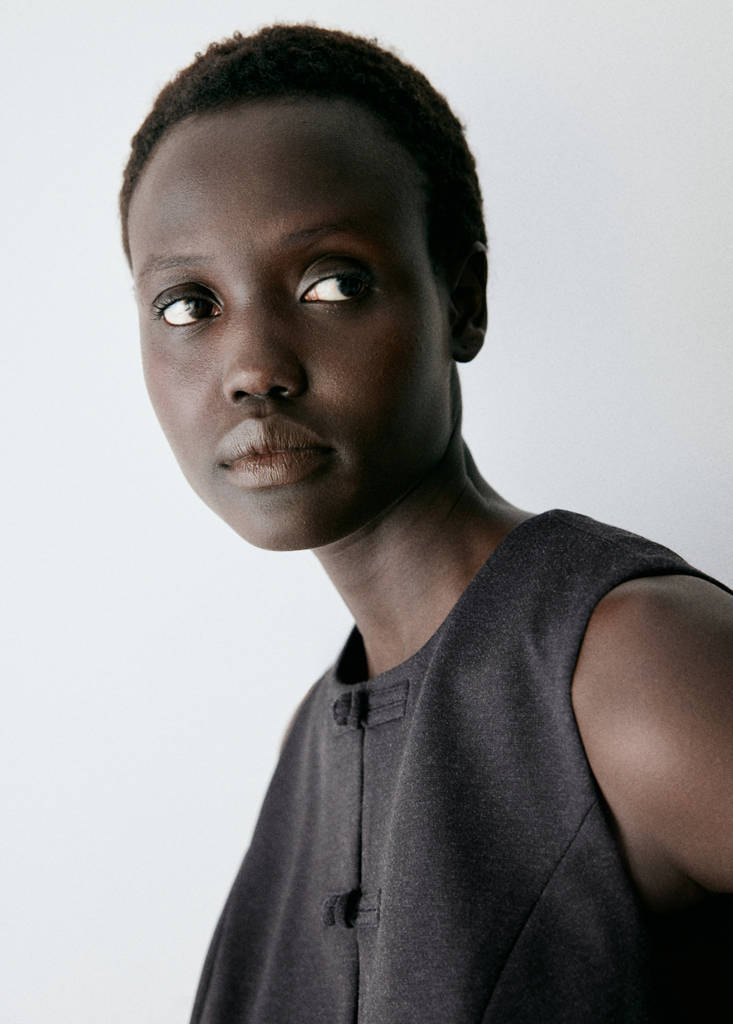 Waistcoat with frogging detail and seam detailing — Charcoal