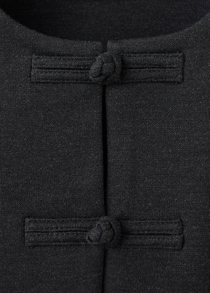 Waistcoat with frogging detail and seam detailing — Charcoal