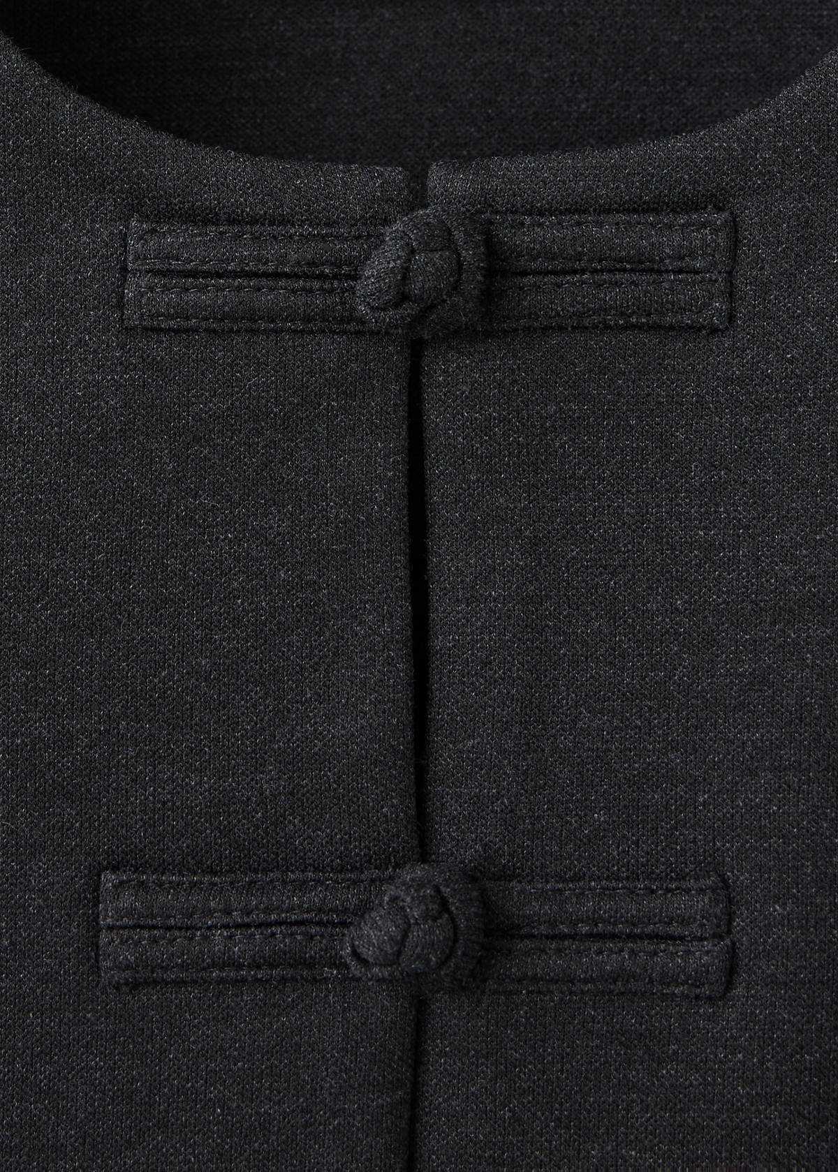 Waistcoat with frogging detail and seam detailing — Charcoal