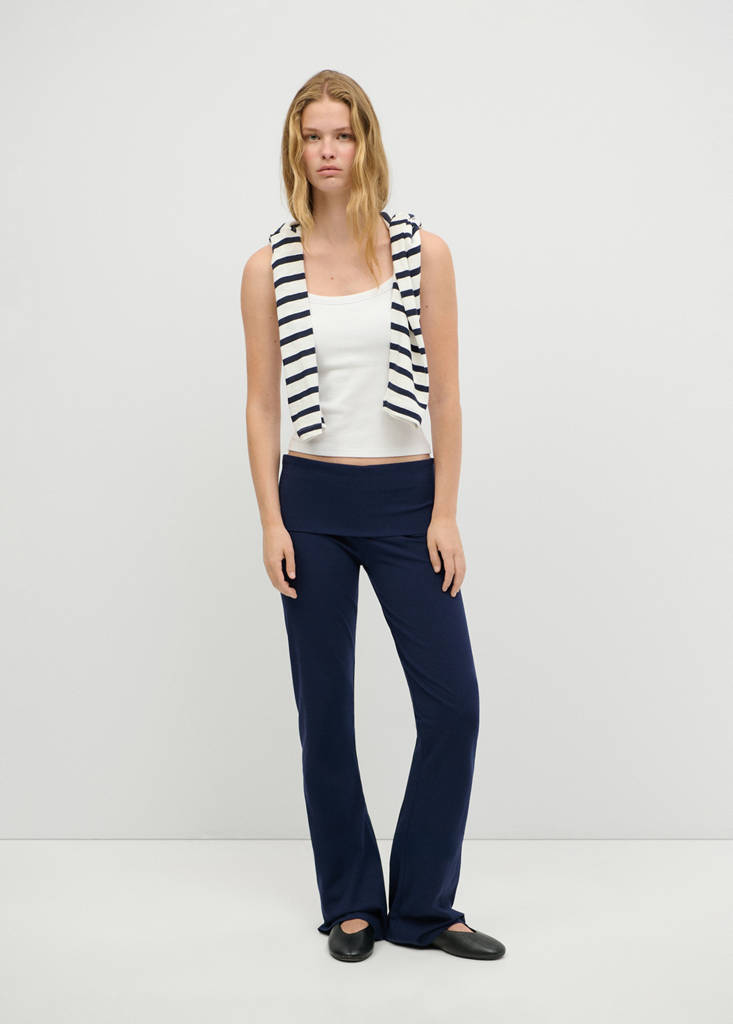 Fold-over waist leggings — Navy