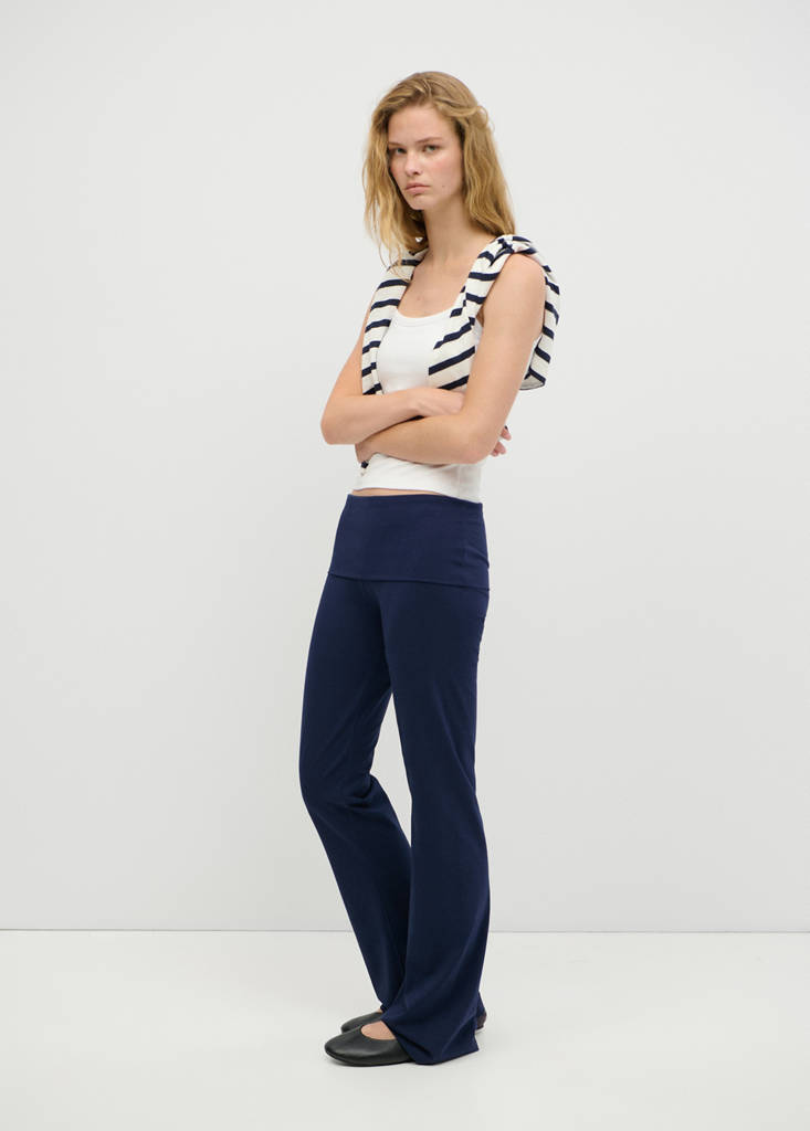 Fold-over waist leggings — Navy