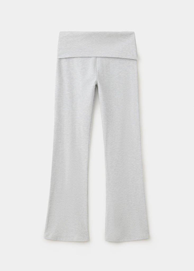 Fold-over waist leggings — Light Heather Grey