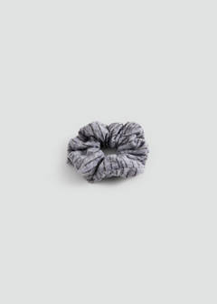 Striped knit hair tie — Grey 1