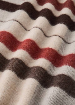 Wool blanket with stripes and fringe detail — Russet 2