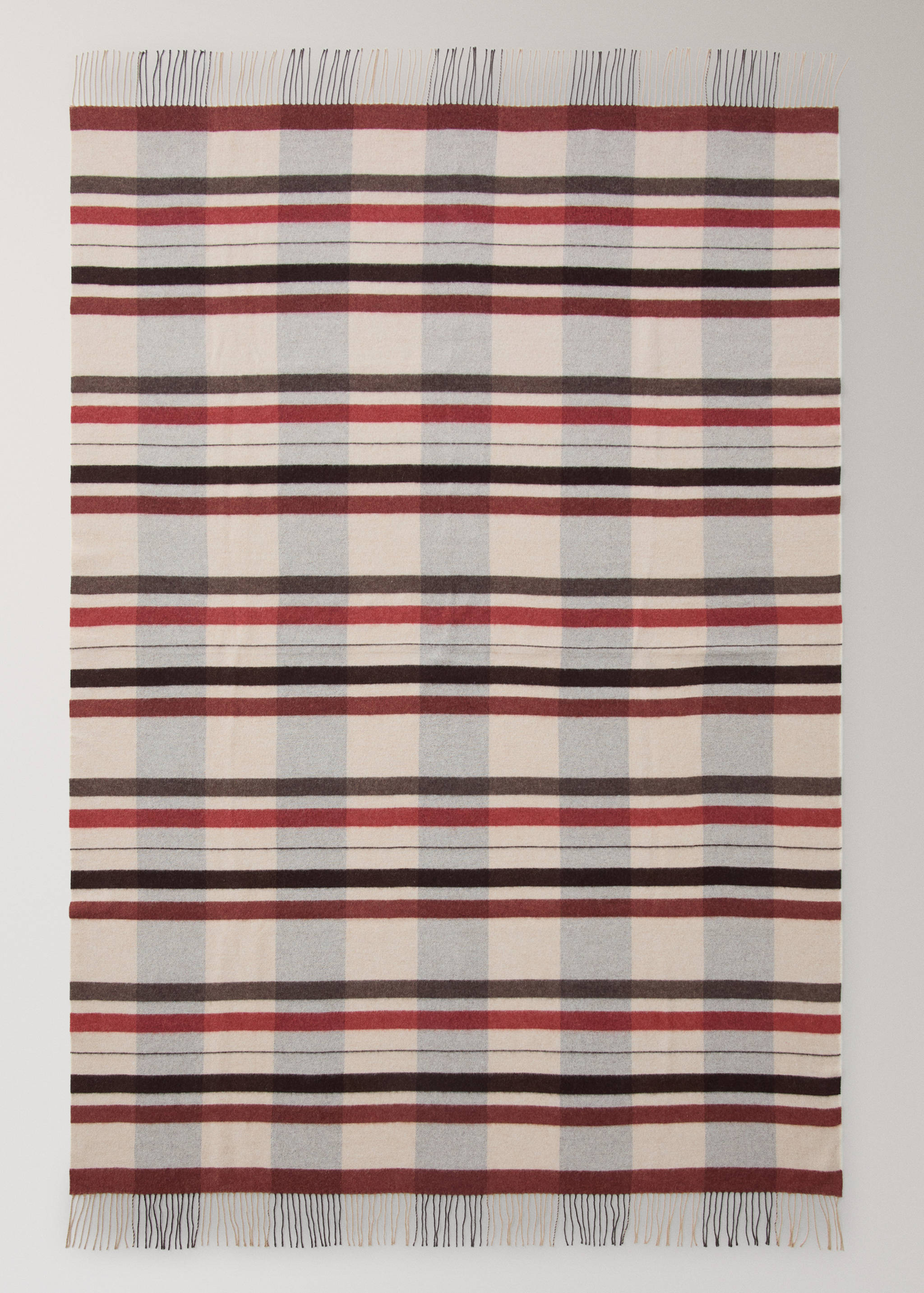 Striped wool blanket with fringe detail - Details of the article 3