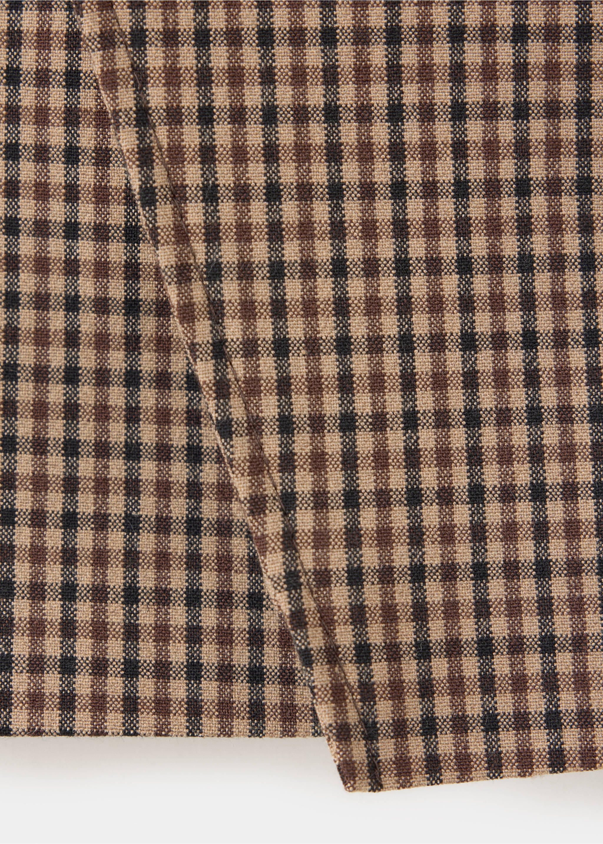 Houndstooth skirt with buckle - Details of the article 0, Tobacco Brown. Ref: 37055865-00.