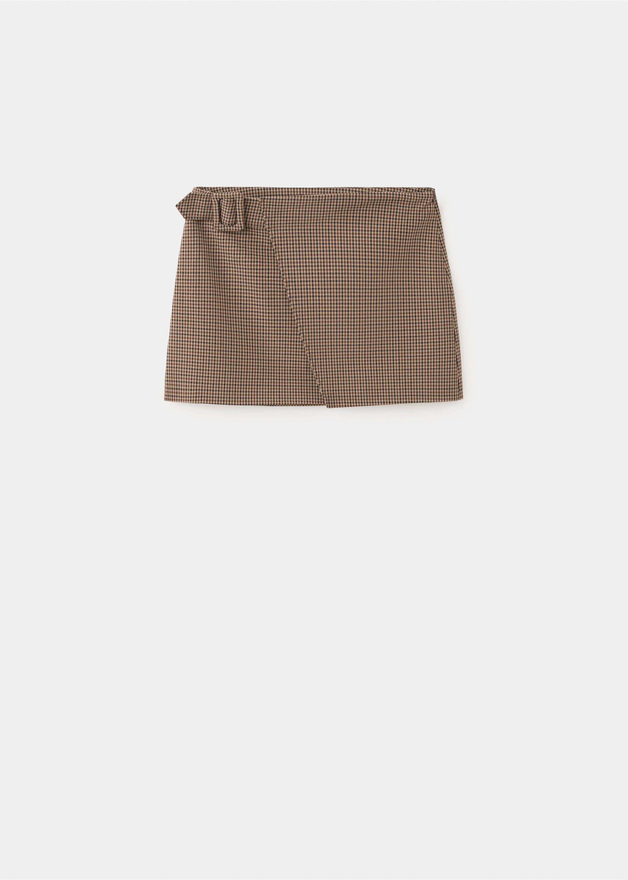 Houndstooth skirt with buckle - Article without model, Tobacco Brown. Ref: 37055865-00.
