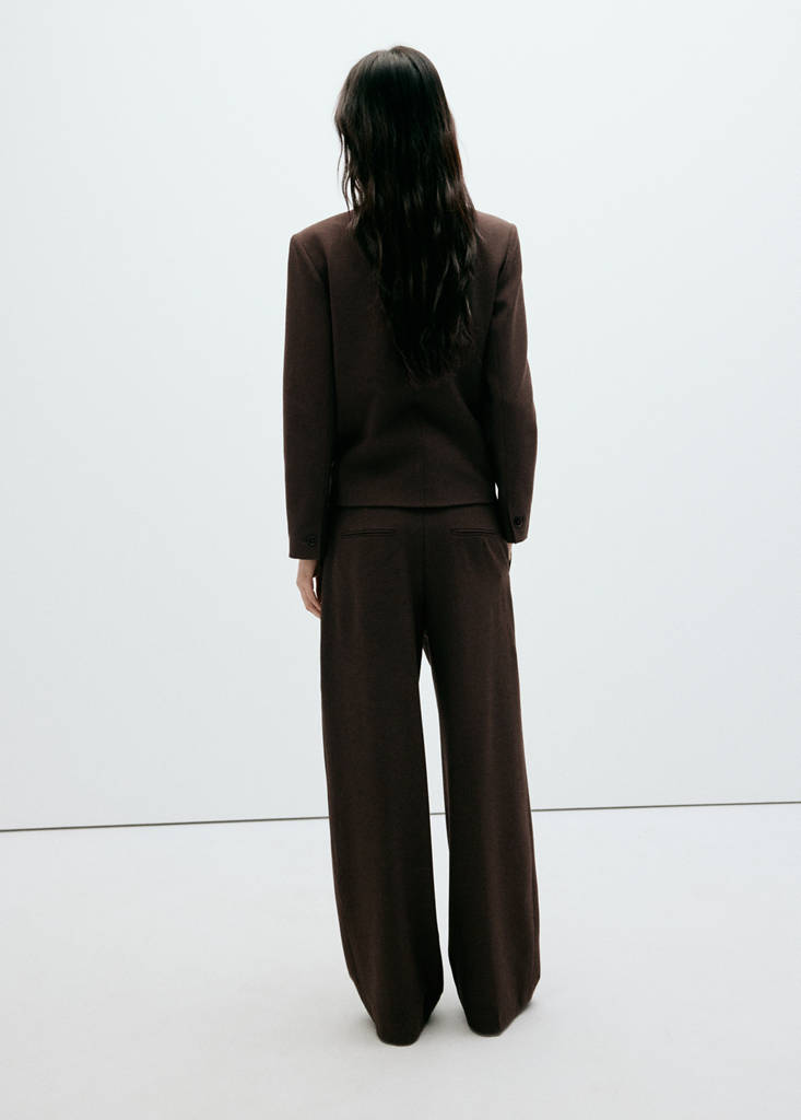 houndstooth pleated trousers — Brown