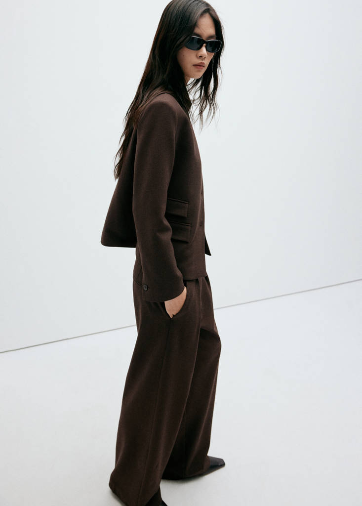 houndstooth pleated trousers — Brown