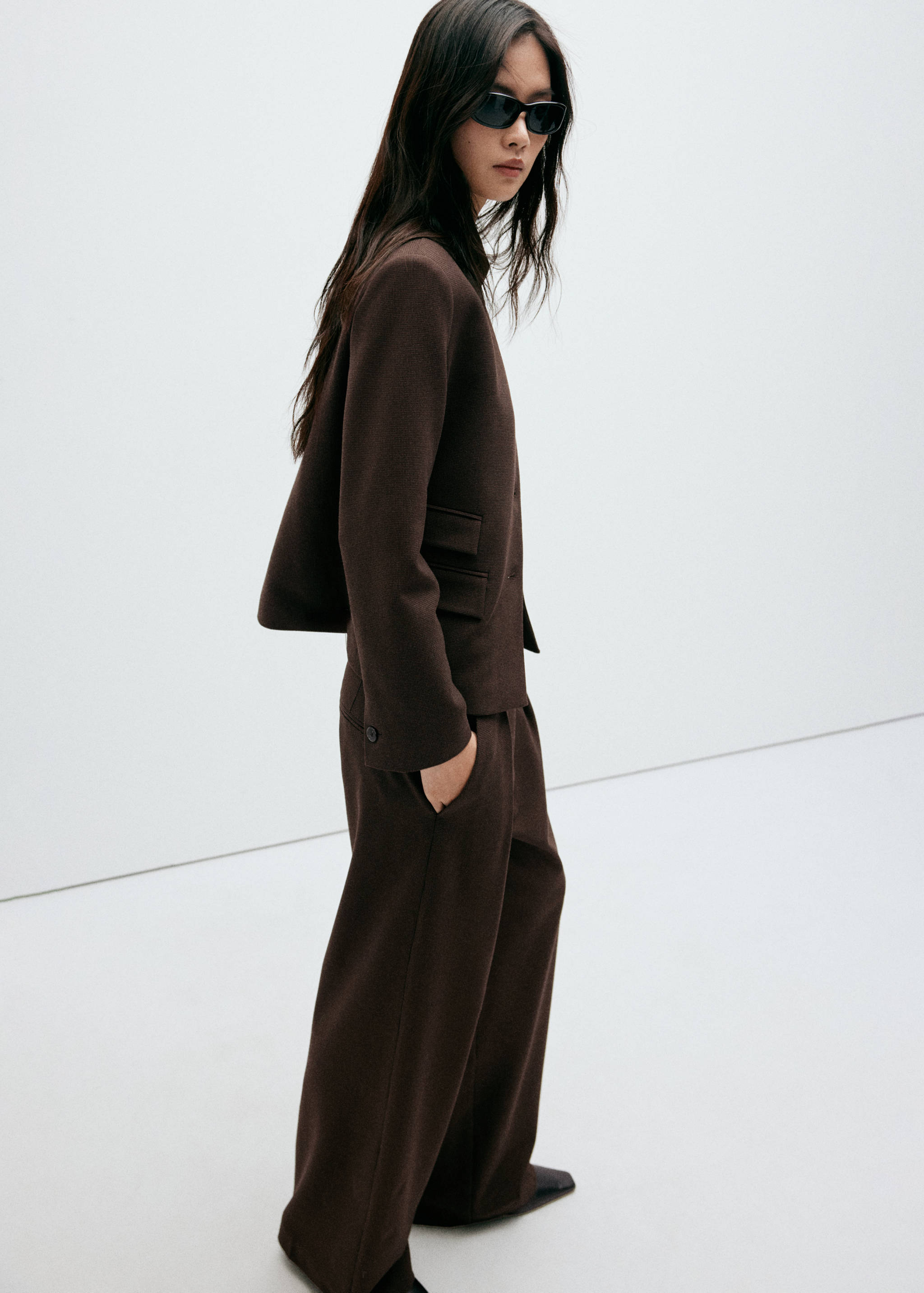 Houndstooth pleated trousers - Details of the article 1
