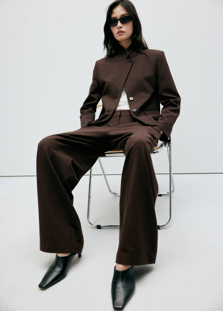 houndstooth pleated trousers — Brown