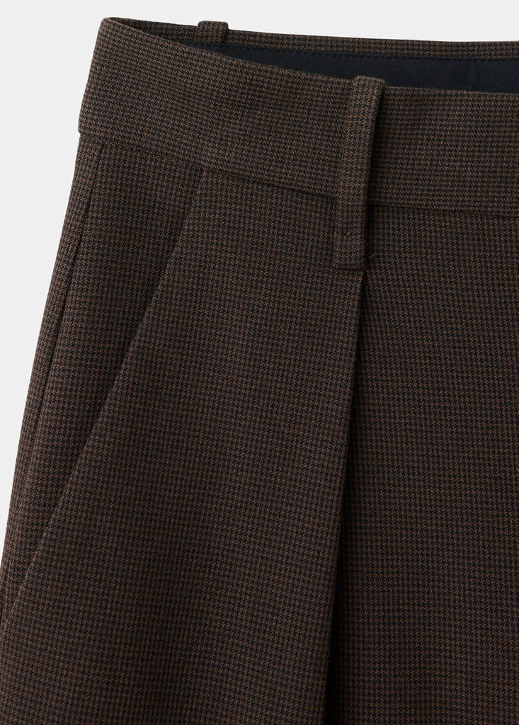 houndstooth pleated trousers — Brown