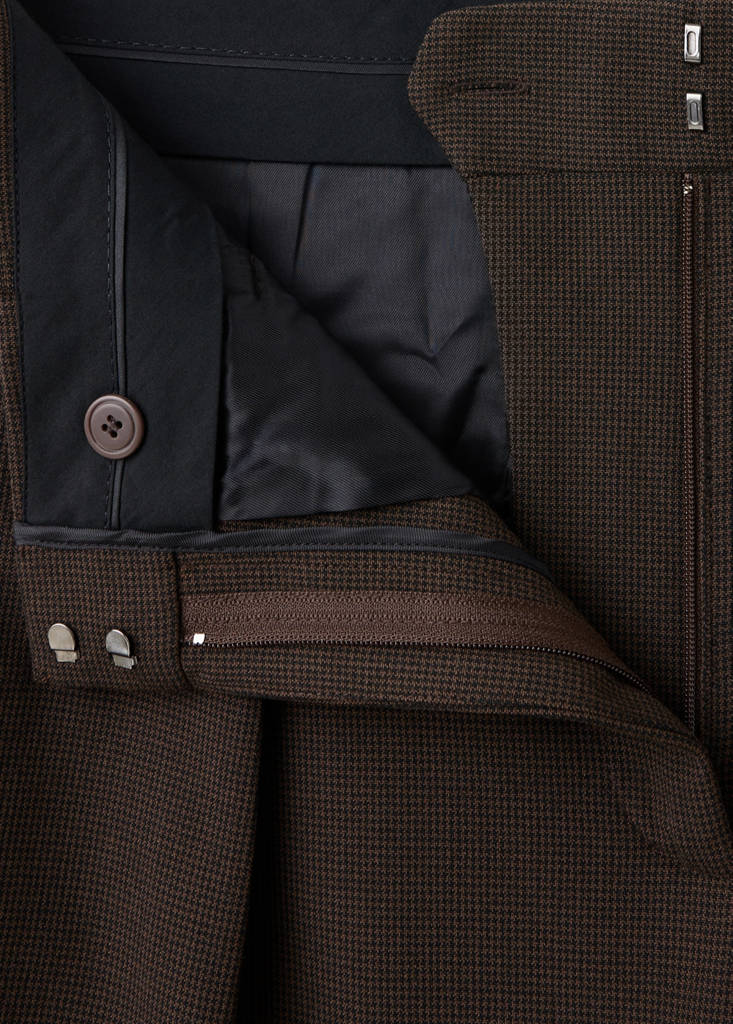 houndstooth pleated trousers — Brown