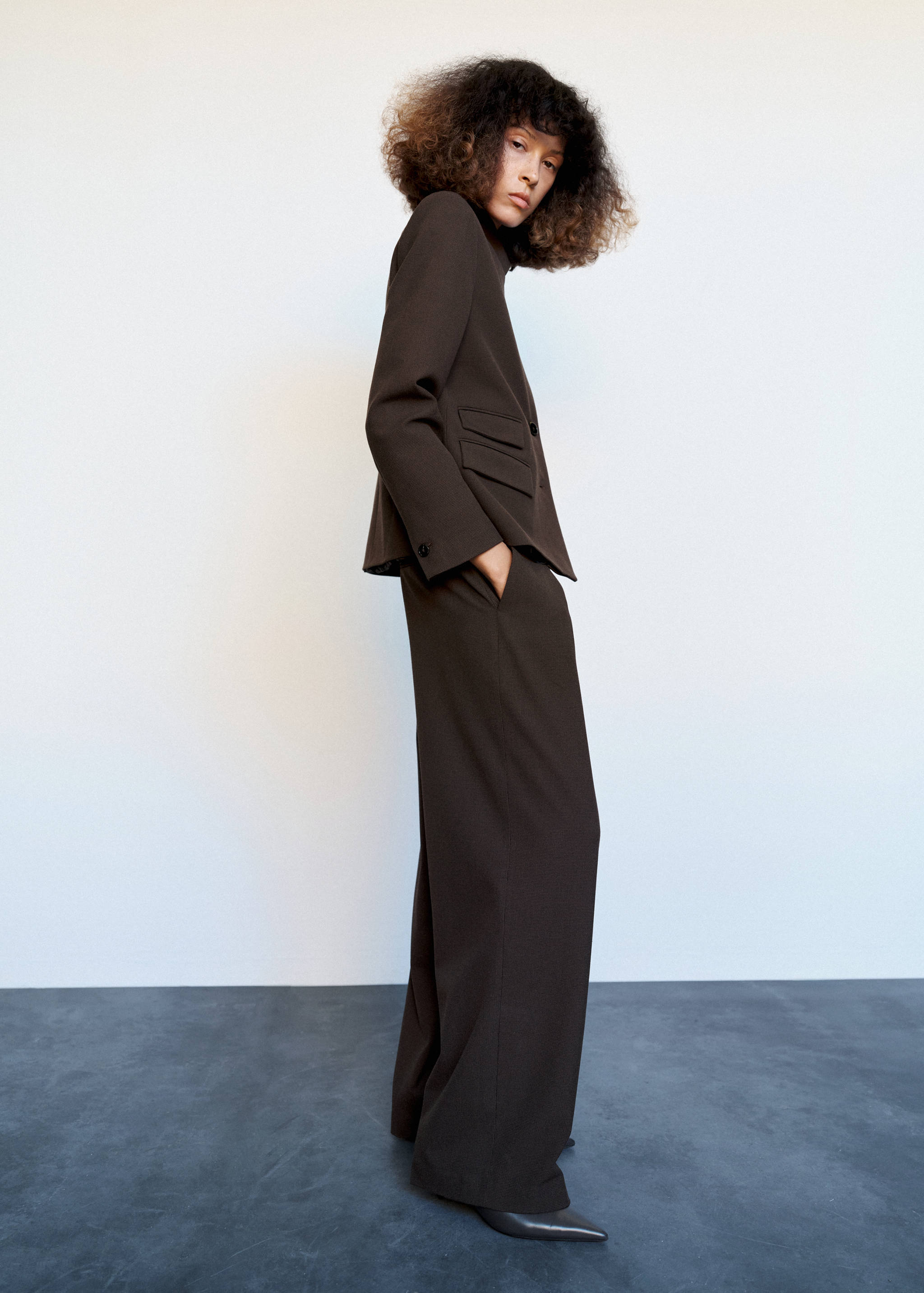 houndstooth pleated trousers - General plane