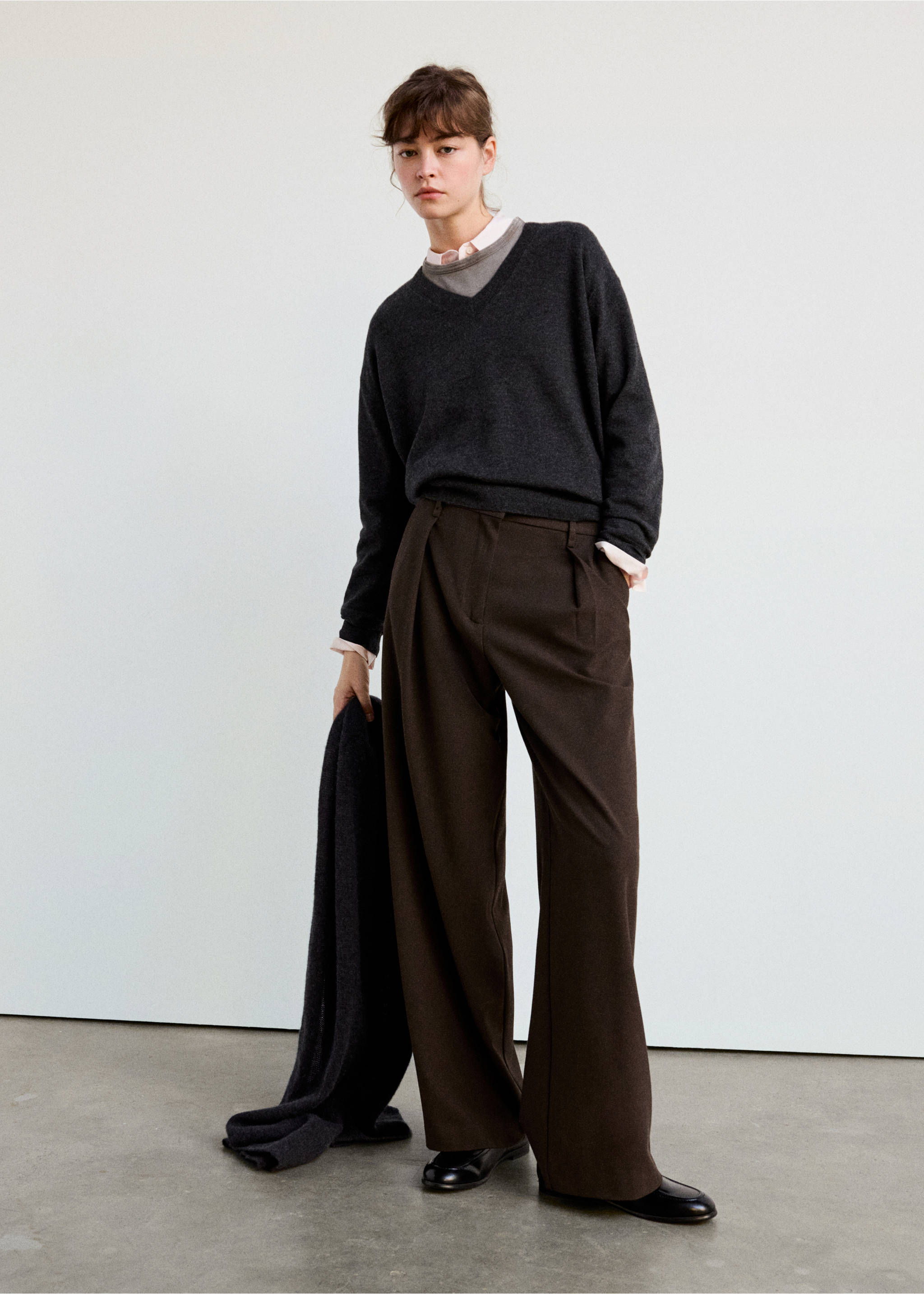 houndstooth pleated trousers - General plane, Brown. Ref: 37055866-03.