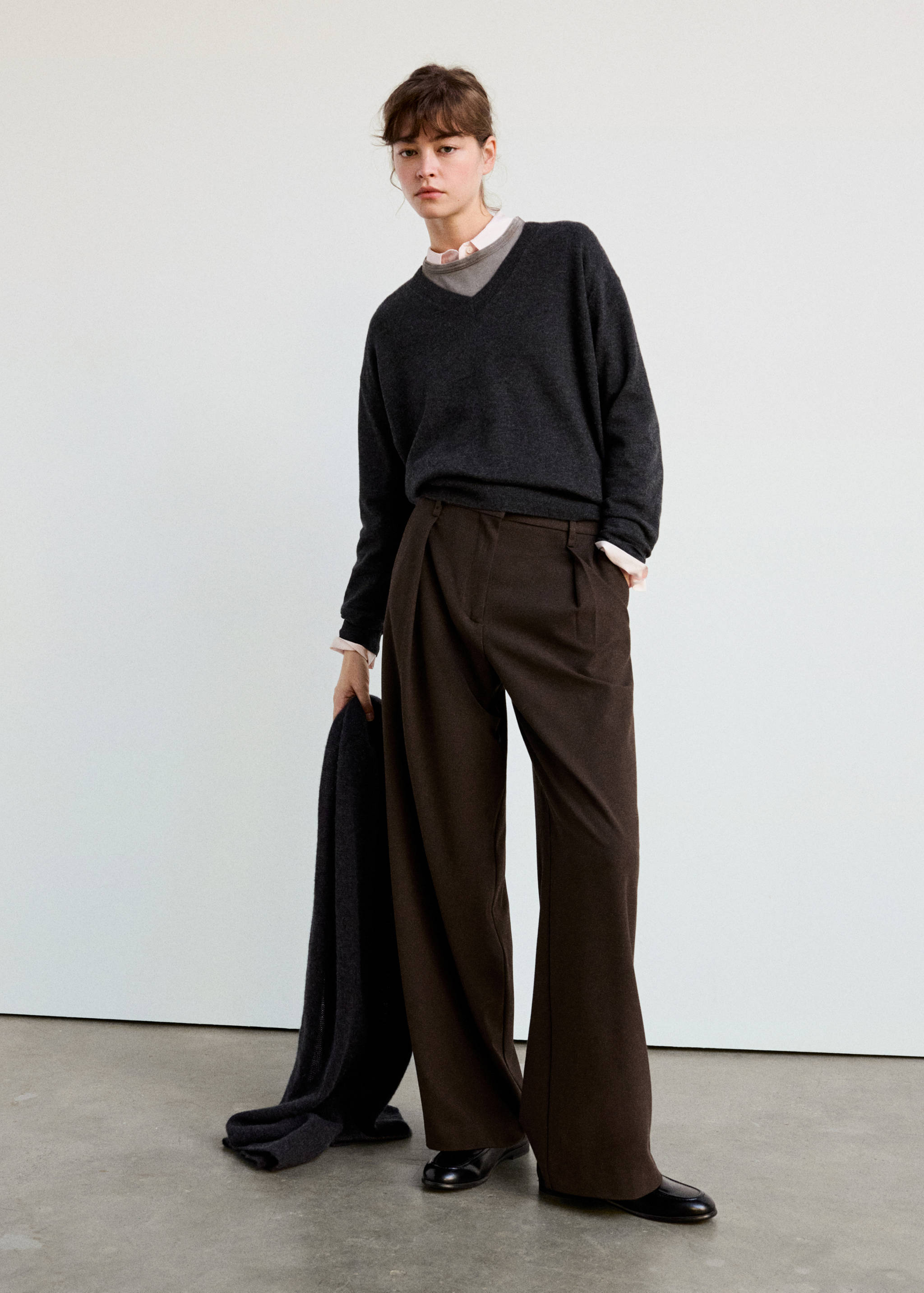 houndstooth pleated trousers - General plane