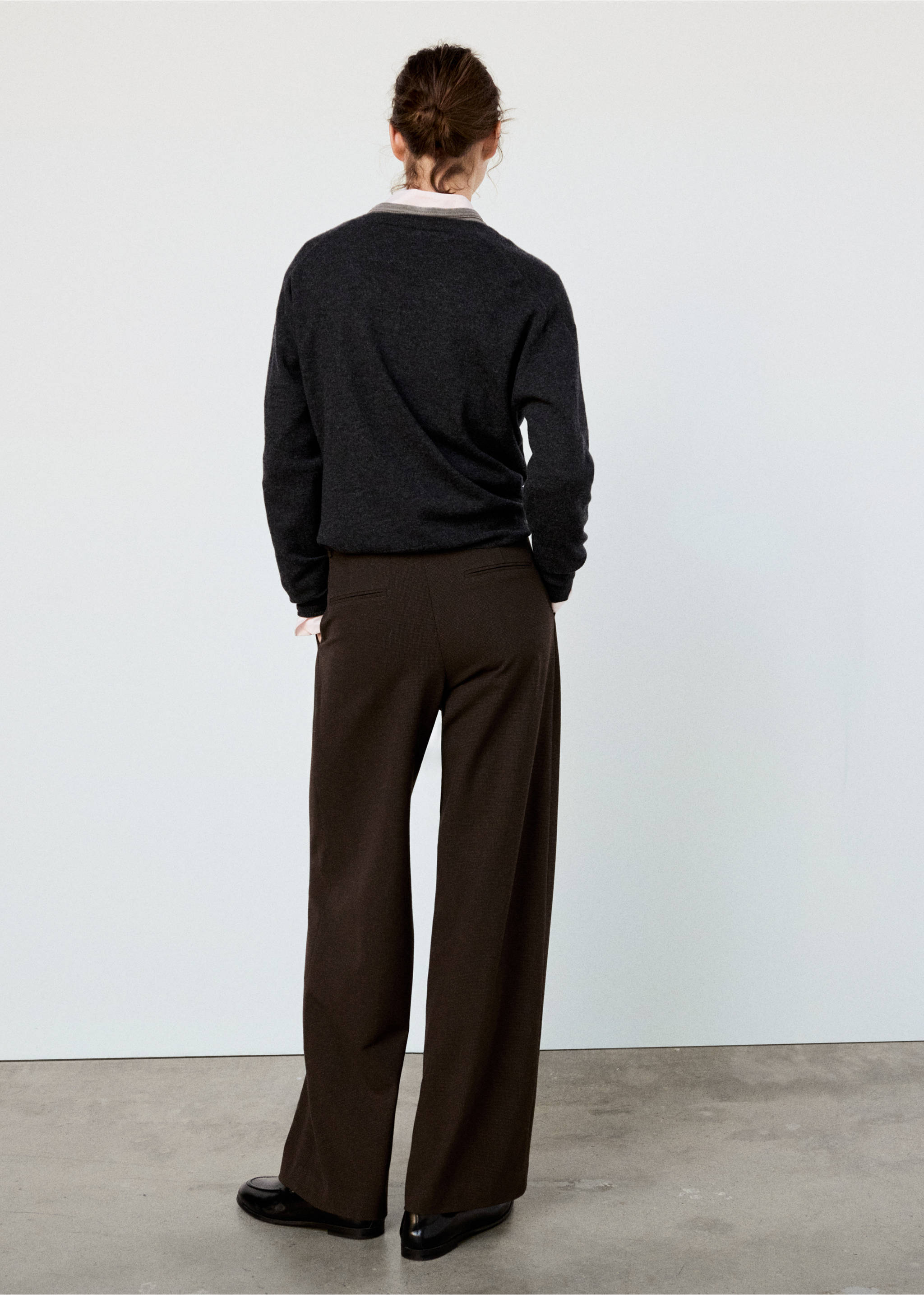 houndstooth pleated trousers - Reverse of the article, Brown. Ref: 37055866-03.